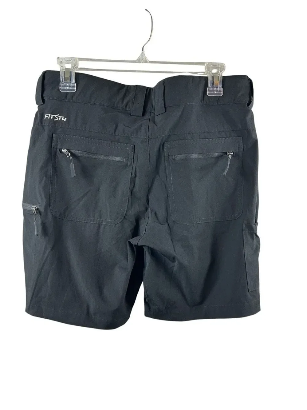 FitsT4 Sports Men's Cargo Hiking Shorts Black Stretch Outdoor Water Resist 32